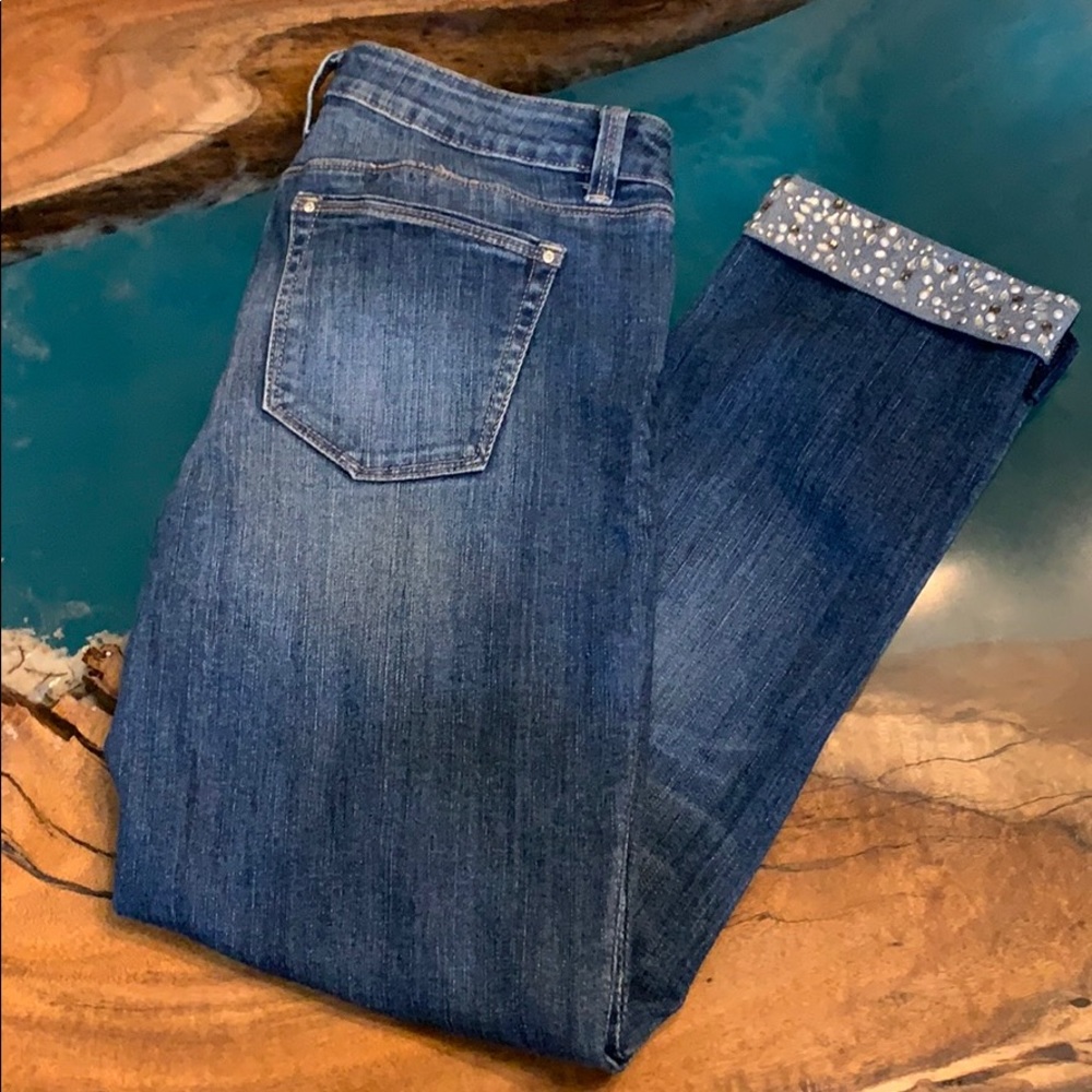 White House Black Market Blue Cropped Jeans